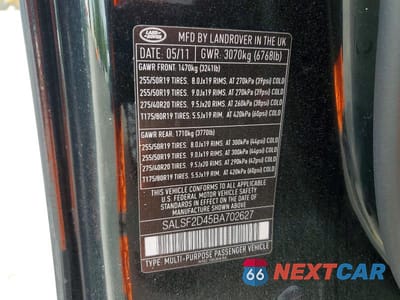 Zdjęcie 12 z 12 samochodu: 2011 LAND ROVER RANGE ROVER SPORT HSE VIN:SALSF2D45BA702627 - miniatura