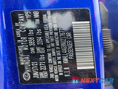 Zdjęcie 12 z 12 samochodu: 2022 HYUNDAI ELANTRA SE VIN:KMHLL4AG9NU217677 - miniatura
