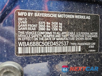Zdjęcie 12 z 12 samochodu: 2014 BMW 640I XDRIVE SEDAN VIN:WBA6B8C50ED452537 - miniatura