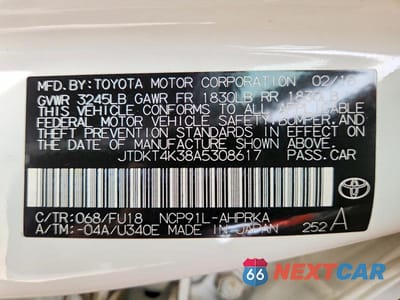 Zdjęcie 13 z 13 samochodu: 2010 TOYOTA YARIS BASE VIN:JTDKT4K38A5308617 - miniatura