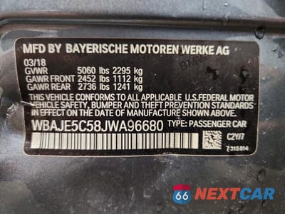 Zdjęcie 12 z 12 samochodu: 2018 BMW 540 I VIN:WBAJE5C58JWA96680 - miniatura