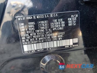 Zdjęcie 14 z 14 samochodu: 2020 HONDA HR-V SPORT VIN:3CZRU6H19LM715382 - miniatura