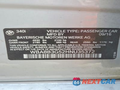 Zdjęcie 12 z 12 samochodu: 2017 BMW 340XI VIN:WBA8B3G52HNU35372 - miniatura