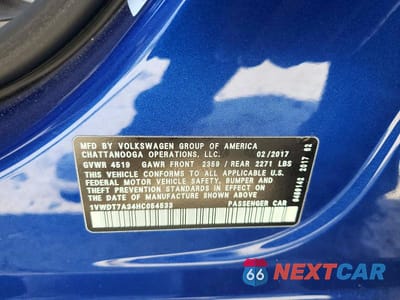 Zdjęcie 13 z 13 samochodu: 2017 VOLKSWAGEN PASSAT R-LINE VIN:1VWDT7A34HC054533 - miniatura