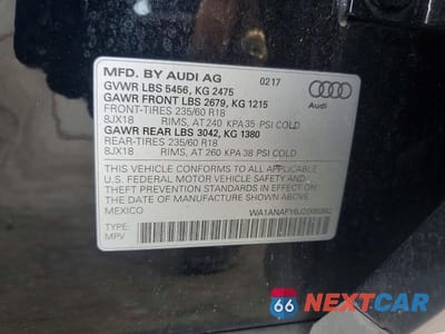 Zdjęcie 12 z 12 samochodu: 2018 AUDI Q5 PREMIUM VIN:WA1ANAFY6J2006992 - miniatura
