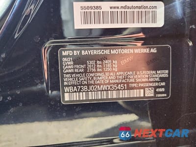 Zdjęcie 12 z 12 samochodu: 2021 BMW 540 XI VIN:WBA73BJ02MWX35451 - miniatura