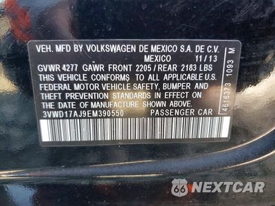 Zdjęcie 12 z 12 samochodu: 2014 VOLKSWAGEN JETTA SE VIN:3VWD17AJ9EM390550 - miniatura