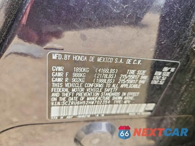 Zdjęcie 12 z 12 samochodu: 2017 HONDA HR-V EX VIN:3CZRU6H52HM702354 - miniatura