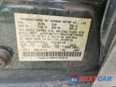 Zdjęcie 12 z 12 samochodu: 2000 NISSAN ALTIMA XE VIN:1N4DL01D8YC181214 - miniatura