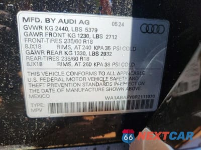 Zdjęcie 14 z 14 samochodu: 2024 AUDI Q5 PREMIUM 40 VIN:WA1ABAFY8R2111070 - miniatura