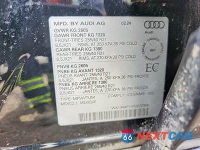 Zdjęcie 14 z 14 samochodu: 2024 AUDI SQ5 SPORTBACK PRESTIGE VIN:WA134AFY0R2072364 - miniatura