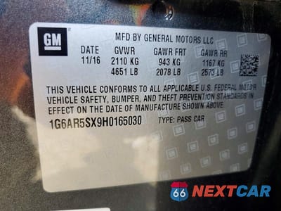 Zdjęcie 12 z 12 samochodu: 2017 CADILLAC CTS LUXURY VIN:1G6AR5SX9H0165030 - miniatura