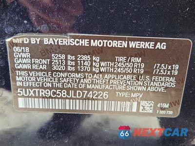 Zdjęcie 13 z 13 samochodu: 2018 BMW X3 XDRIVE30I VIN:5UXTR9C58JLD74226 - miniatura