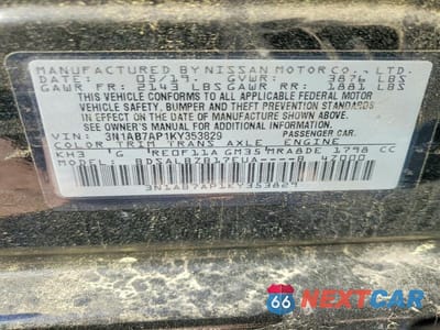 Zdjęcie 12 z 12 samochodu: 2019 NISSAN SENTRA S VIN:3N1AB7AP1KY353829 - miniatura