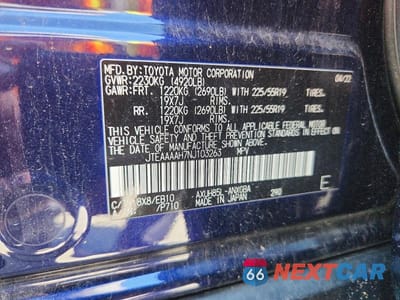 Zdjęcie 13 z 13 samochodu: 2022 TOYOTA VENZA XLE VIN:JTEAAAAH7NJ103263 - miniatura