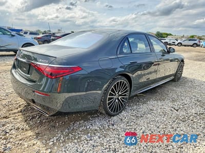 Trzecie zdjęcie samochodu z tyłu: 2023 MERCEDES-BENZ S 580 4MATIC VIN:W1K6G7GBXPA226711 - miniatura