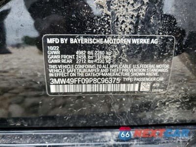 Zdjęcie 12 z 12 samochodu: 2023 BMW M340XI VIN:3MW49FF09P8C96375 - miniatura