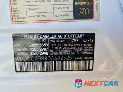 Zdjęcie 12 z 12 samochodu: 2013 MERCEDES-BENZ S 550 VIN:WDDNG7DB8DA502525 - miniatura