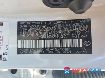 Zdjęcie 12 z 12 samochodu: 2021 LEXUS UX 250H VIN:JTHP9JBH2M2037458 - miniatura