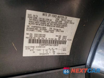 Zdjęcie 12 z 12 samochodu: 2016 FORD TAURUS SE VIN:1FAHP2D97GG133820 - miniatura