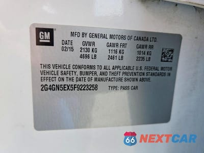 Zdjęcie 13 z 13 samochodu: 2015 BUICK REGAL PREMIUM VIN:2G4GN5EX5F9223258 - miniatura