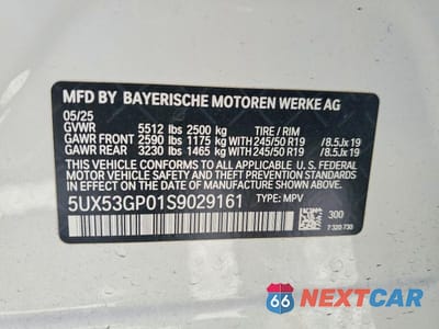 Zdjęcie 13 z 13 samochodu: 2025 BMW X3 30 XDRIVE VIN:5UX53GP01S9029161 - miniatura