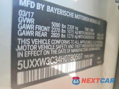 Zdjęcie 13 z 13 samochodu: 2017 BMW X4 XDRIVE28I VIN:5UXXW3C34H0T80507 - miniatura