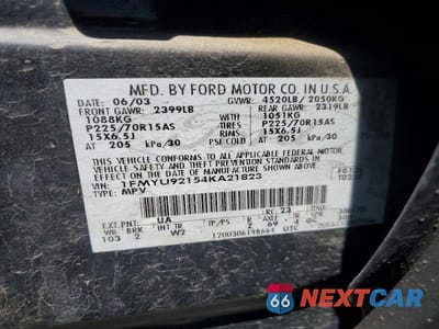 Zdjęcie 13 z 13 samochodu: 2004 FORD ESCAPE XLS VIN:1FMYU92154KA21823 - miniatura