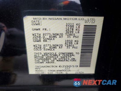 Zdjęcie 14 z 14 samochodu: 2012 NISSAN ARMADA SV VIN:5N1AA0NC9CN620059 - miniatura