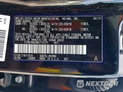 Zdjęcie 12 z 12 samochodu: 2021 TOYOTA HIGHLANDER LE VIN:5TDBZRBH3MS114275 - miniatura
