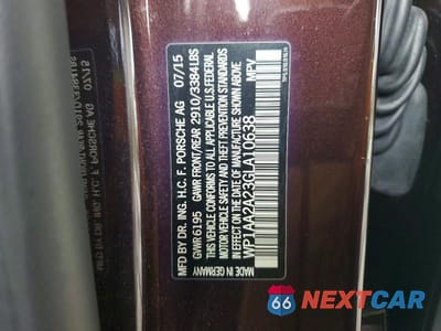 Zdjęcie 13 z 13 samochodu: 2016 PORSCHE CAYENNE VIN:WP1AA2A23GLA10638 - miniatura