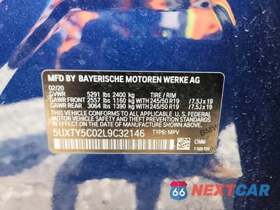 Zdjęcie 12 z 12 samochodu: 2020 BMW X3 XDRIVE30I VIN:5UXTY5C02L9C32146 - miniatura
