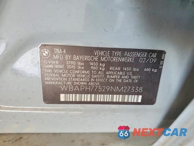 Zdjęcie 13 z 13 samochodu: 2009 BMW 328 I VIN:WBAPH77529NM27338 - miniatura