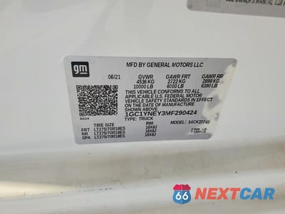 Zdjęcie 12 z 12 samochodu: 2021 CHEVROLET SILVERADO K2500 HEAVY DUTY LT VIN:1GC1YNEY3MF290424 - miniatura