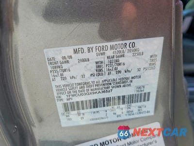 Zdjęcie 13 z 13 samochodu: 2009 FORD ESCAPE XLT VIN:1FMCU03GX9KA36527 - miniatura