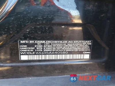 Zdjęcie 12 z 12 samochodu: 2005 MERCEDES-BENZ E 320 VIN:WDBUF65J35A640580 - miniatura