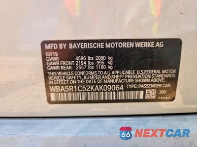 Zdjęcie 12 z 12 samochodu: 2019 BMW 330I VIN:WBA5R1C52KAK09064 - miniatura