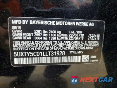 Zdjęcie 13 z 13 samochodu: 2020 BMW X3 XDRIVE30I VIN:5UXTY5C01LLT31928 - miniatura