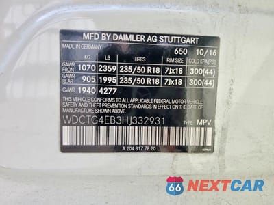 Zdjęcie 12 z 12 samochodu: 2017 MERCEDES-BENZ GLA 250 VIN:WDCTG4EB3HJ332931 - miniatura
