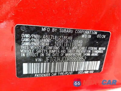 Zdjęcie 13 z 13 samochodu: 2024 SUBARU IMPREZA RS VIN:JF1GUHJC0R8860852 - miniatura