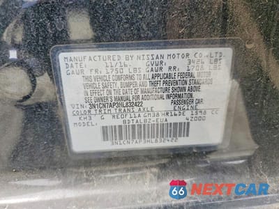 Zdjęcie 12 z 12 samochodu: 2017 NISSAN VERSA 1.6 SV VIN:3N1CN7AP3HL832422 - miniatura