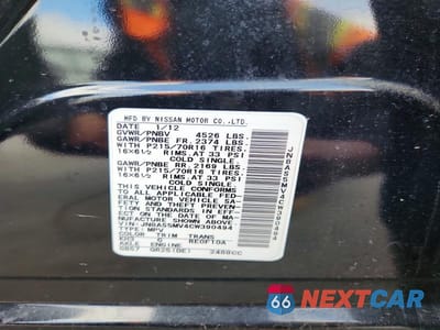 Zdjęcie 13 z 13 samochodu: 2012 NISSAN ROGUE S VIN:JN8AS5MV4CW390494 - miniatura