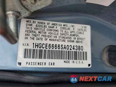 Zdjęcie 12 z 12 samochodu: 1995 HONDA ACCORD EX VIN:1HGCE6666SA024380 - miniatura