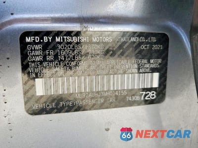 Zdjęcie 12 z 12 samochodu: 2021 MITSUBISHI MIRAGE ES VIN:ML32AUHJ3MH014155 - miniatura