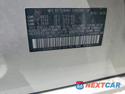 Zdjęcie 12 z 12 samochodu: 2025 SUBARU LEGACY LIMITED VIN:4S3BWAN68S3010870 - miniatura