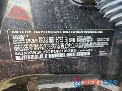 Zdjęcie 13 z 13 samochodu: 2015 BMW X4 XDRIVE28I VIN:5UXXW3C50F0M88380 - miniatura