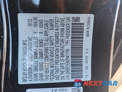 Zdjęcie 12 z 12 samochodu: 2026 HONDA CIVIC SI VIN:2HGFE1E59TH471765 - miniatura
