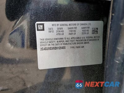 Zdjęcie 12 z 12 samochodu: 2013 BUICK REGAL PREMIUM VIN:2G4GU5GV6D9128400 - miniatura