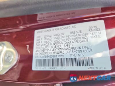 Zdjęcie 14 z 14 samochodu: 2016 ACURA RDX TECHNOLOGY VIN:5J8TB3H53GL002859 - miniatura