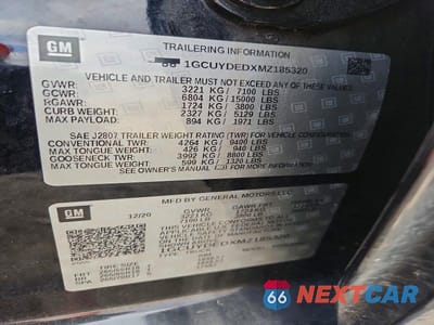Zdjęcie 12 z 12 samochodu: 2021 CHEVROLET SILVERADO K1500 LT VIN:1GCUYDEDXMZ185320 - miniatura